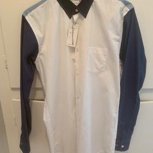 COMME DES GARCONS SHIRT - X ( SAME AS SIZE 40/US OR 50 /EURO) - BLUE AND WHITE